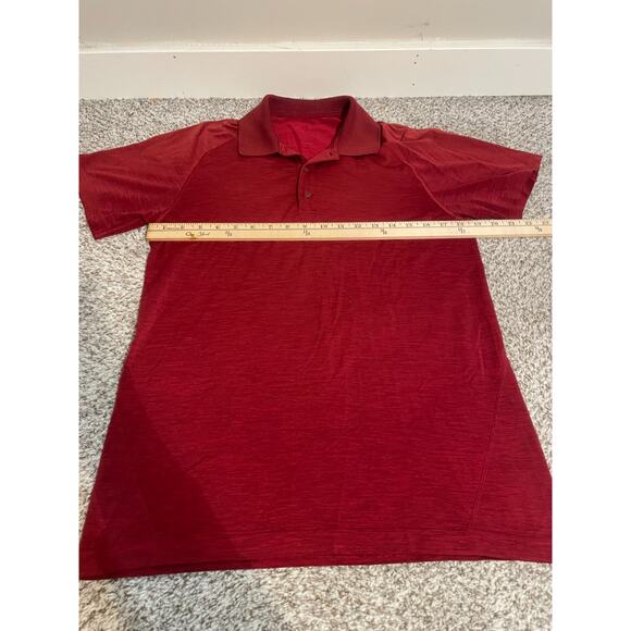 Lululemon Polo Shirt Heathered Red Metal Vent Tech Get Outside/Sweaty Men’s M - Picture 6 of 7